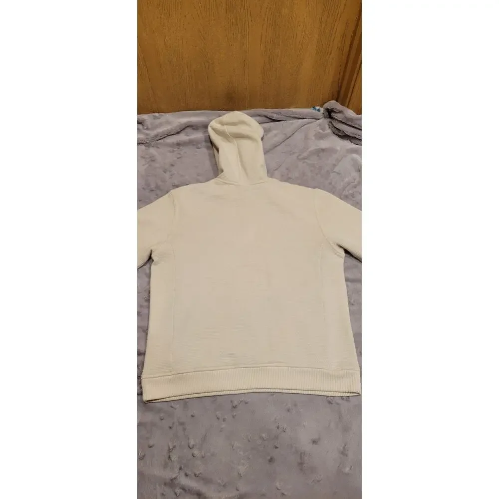 The North Face Waffle Knit 1/4 Zip Hooded Sweatshirt Mens XL Cream Gorpcore Fall